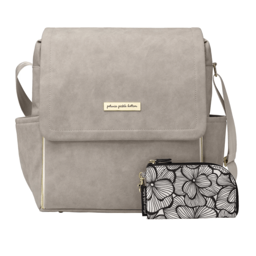 Boxy Backpack in Grey Matte Leatherette