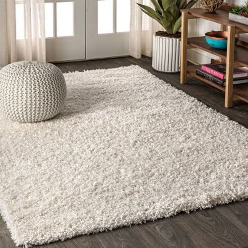 4'x6' Mercer Shag Plush Area Rug, Cream - Jonathan Y