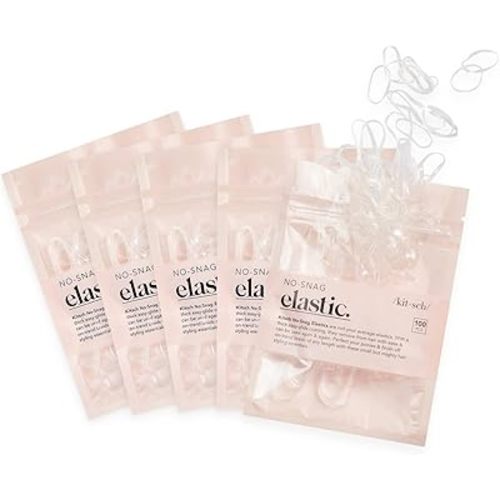 Kitsch No Snag Small Elastic Hair Ties, Rubber Bands for Hair, Baby Hair Ties & Small Hair Ties, Hair Rubber Bands & Elastic Hair Bands, Hair Elastics for Women's Hair, 5pack, 500pcs (Clear)