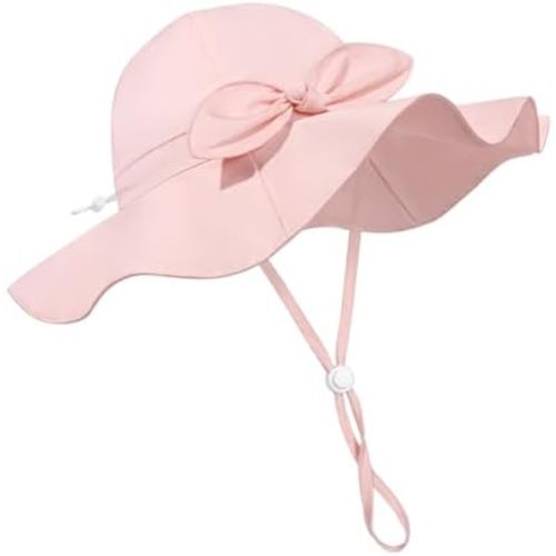 Baby Girl Sun Hat Summer Foldable Beach Hats with UPF50+ Sun Protection Wide Brim Toddler Bucket Hat Cap
