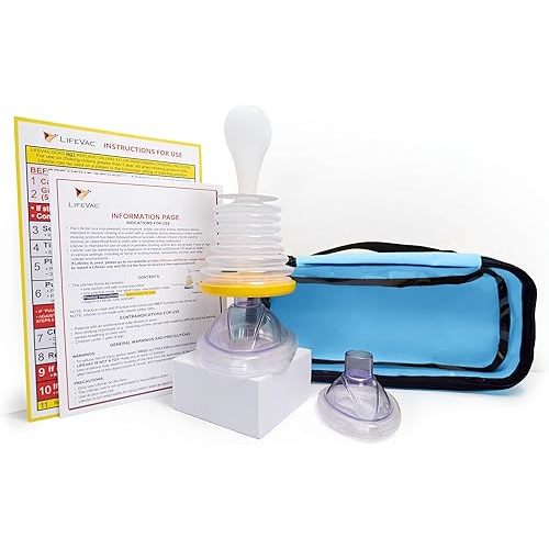 LifeVac Blue Travel Kit - Portable Suction Rescue Device, First Aid Kit for Kids and Adults, Portable Airway Suction Device for Children and Adults