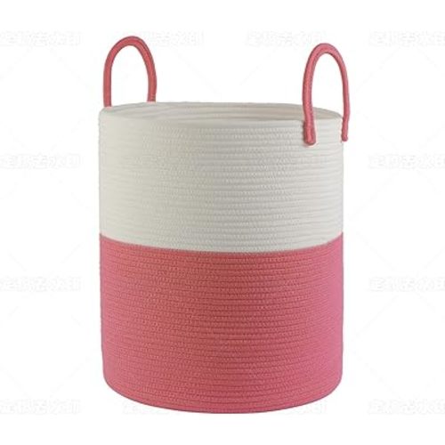 Large Woven Cotton Rope 15"x15"x18" storage basket for Blanket Living Room, Toy Basket for Organizing, Baby Laundry basket, Nursery Storage, Storage baskets and Boxes, toy storage Organizer