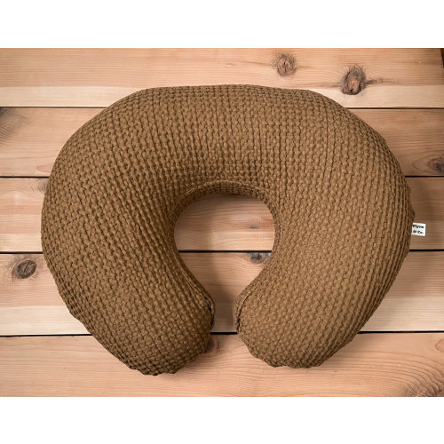 nursing pillow cover : ginger waffle linen, waffle linen, nursing pillow slipcover ginger waffle linen, waffle linen pillow cover