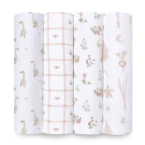 aden + anais essentials 4-pk Cotton Muslin Swaddles