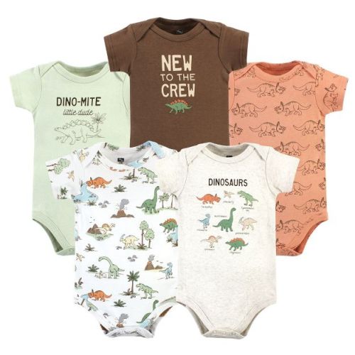 Hudson Baby Cotton Bodysuits, Dinosaur Adventures 5-pack, 18-24 Months