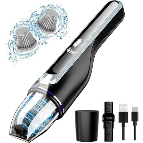 Handheld Vacuum Cordless, Car Vacuum with Brushless Motor & 14000Pa Suction, 1.2lbs Lightweight, LED Light, Slim Mini Vacuum Cleaner for Car Home Pet