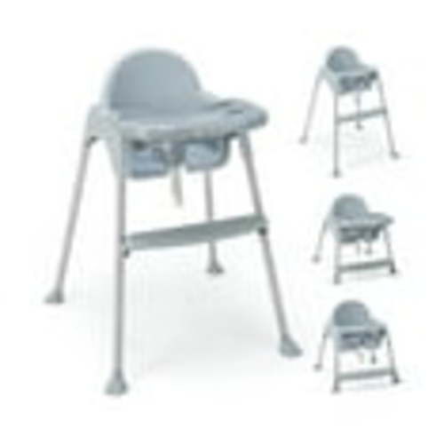 Spaco 4-in-1 Convertible Baby High Chair with Removable Double Tray-Gray, Compact and Portable High Chair, Foldable High Chair, High Chairs for Babies and Toddlers