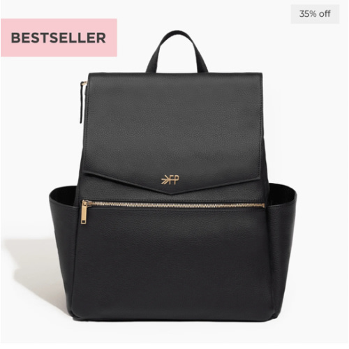 Ebony Classic Diaper Bag II | Black Vegan Leather Diaper Bag Backpack – Freshly Picked