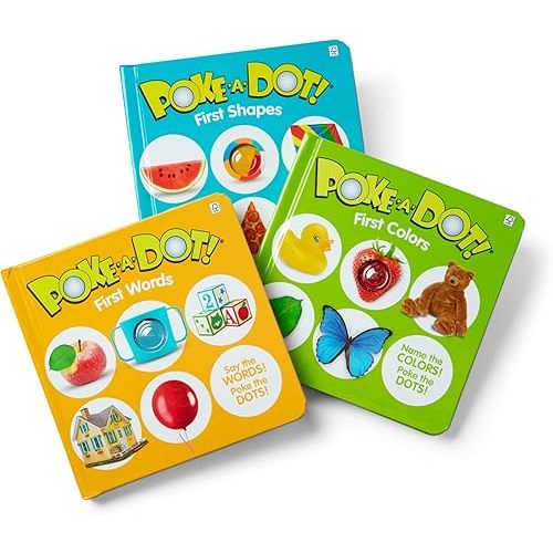 Melissa & Doug Poke-a-Dot! 3Pk First Words, Shapes & Colors, Interactive Children's Board Books with Buttons to Pop, Educational Sensory Toy for Toddlers & Preschoolers Ages 1+