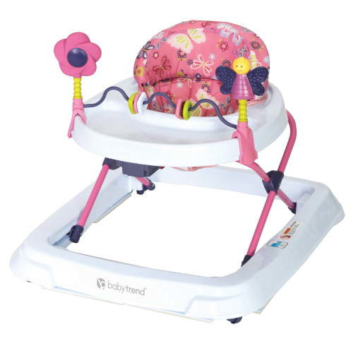 Baby Trend Adjustable and Foldable Emily Baby Walker with Interactive Toys for Infants
