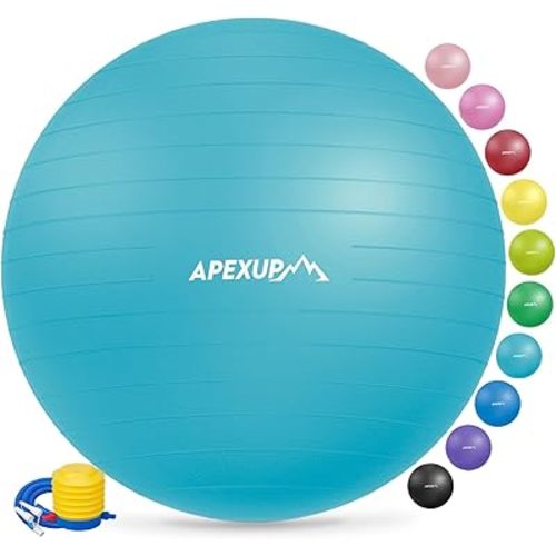 APEXUP Yoga & Pilates Ball - Anti Slip Heavy Duty Gym Ball for Fitness, Balance & Core Workout