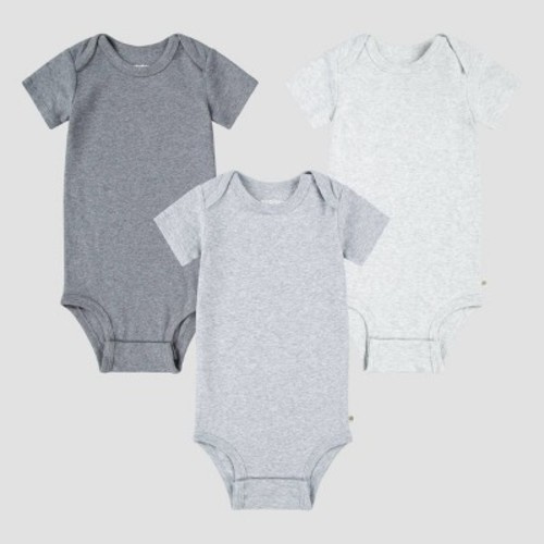 Huggies Baby 3pk Solid Organic Bodysuit - Gray, Size: Newborn