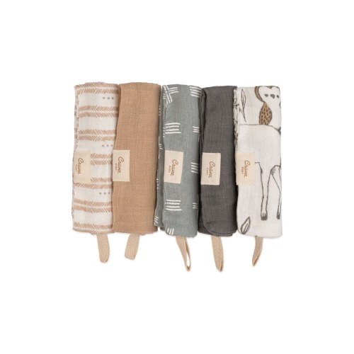 Parker 5-Pack Assorted Cotton Muslin Washcloths