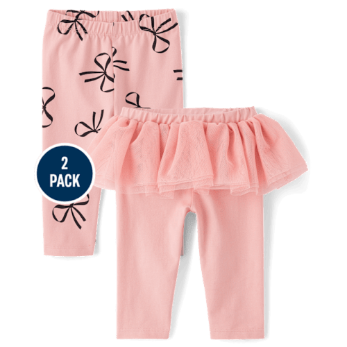 Baby Girls Leopard Tutu Leggings 2-Pack - TAN | The Children's Place