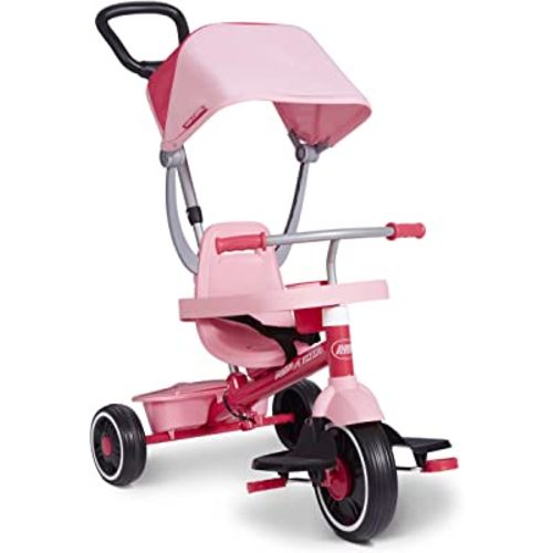 Radio Flyer Pedal & Push 4-in-1 Stroll 'N Trike, Pink Tricycle, Tricycle for Toddlers Age 1-5, Toddler Bike (Amazon Exclusive), Large