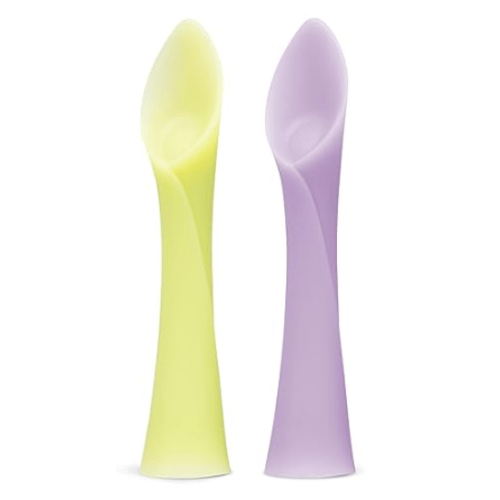 Amazon.com: Olababy 100% Silicone Soft-Tip Training Spoon for Baby Led Weaning 2pack (Lemon/Lilac) : Baby