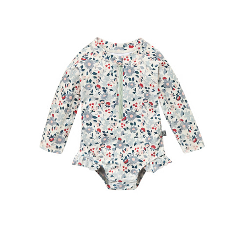 Modern Moments by Gerber Baby and Toddler Girl Peplum Ruffle Rashguard, Sizes 0/3M - 5T