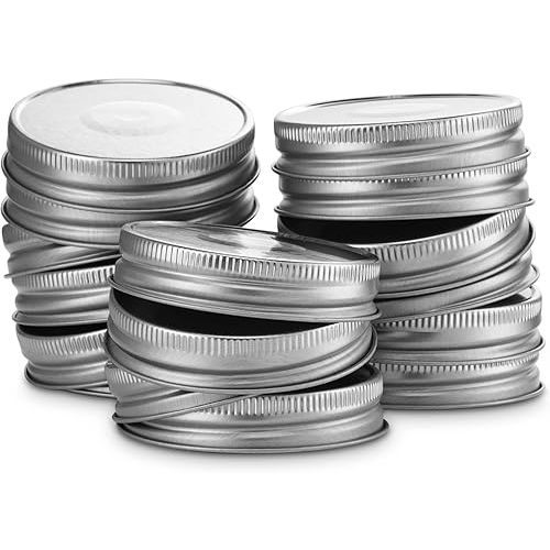 Chrismas Mason Jar Lids, Kook Lids, Regular Mouth, for Standard Mouth Mason Jars, Leak Free, Airtight Silicone Seal, Made in USA, Set of 16, (Silver)