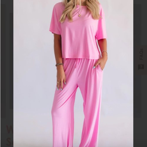 Womens T-Shirt Lounge Set in Pretty Pink – Silks