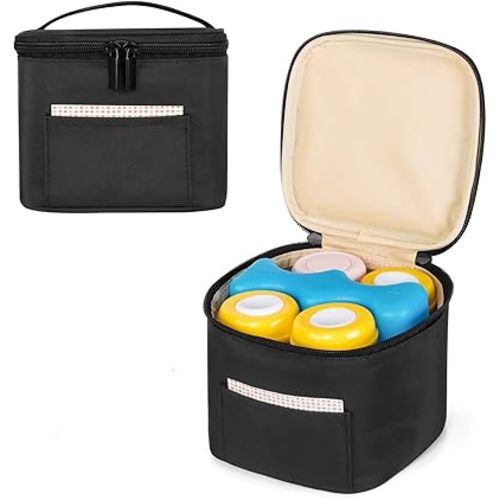 Teamoy Breastmilk Cooler Bag, Baby Bottles Bag for up to 4 Large 5 Ounce Bottles without Nipple and Ice Pack, Perfect for Nursing Mom back to Work, (BAG ONLY), Black