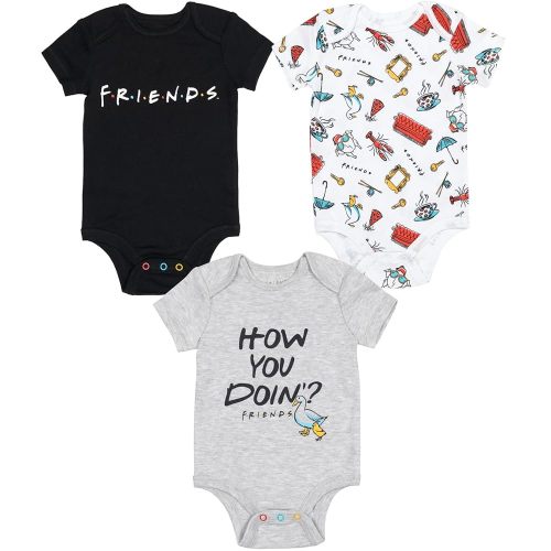 FRIENDS 3 Pack Short Sleeve Bodysuit
