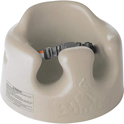 Bumbo Baby Floor Seat – Portable Infant Booster Chair for Sitting Support, Activity and Feeding, 15" x 15" x 9.3", Taupe