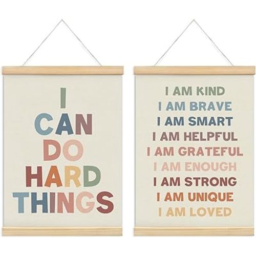foedor Number Alphabet Rainbow Poster Hanger Frame, Classroom Reading Corner Wall Decor for Kids toddlers,Hanging Banner Decor for Nursery Toddler Girls Room Play Room, 12x16 Inch,Set of 2