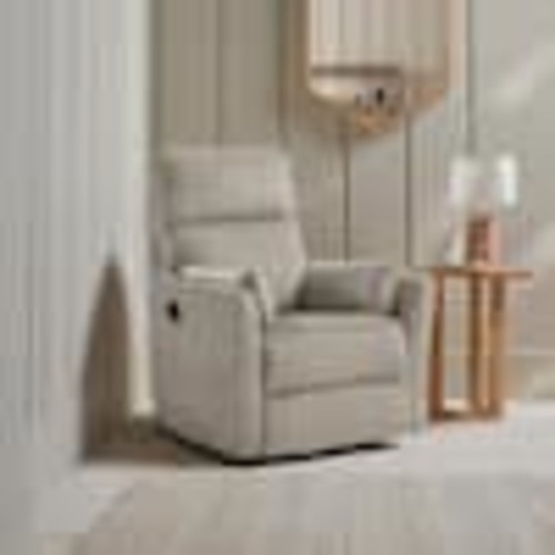 Lazzara Turbo Brown Corduroy Fabric Manual Swivel Glider Recliner 8555GB-1SW