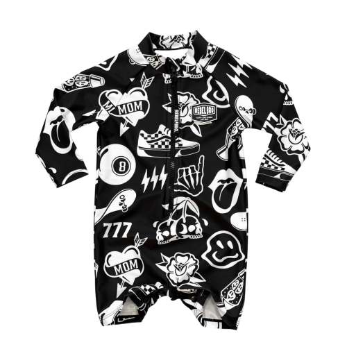 UPF50+ Swim Romper in Warped Tour [Midnight Edition] - PREORDER