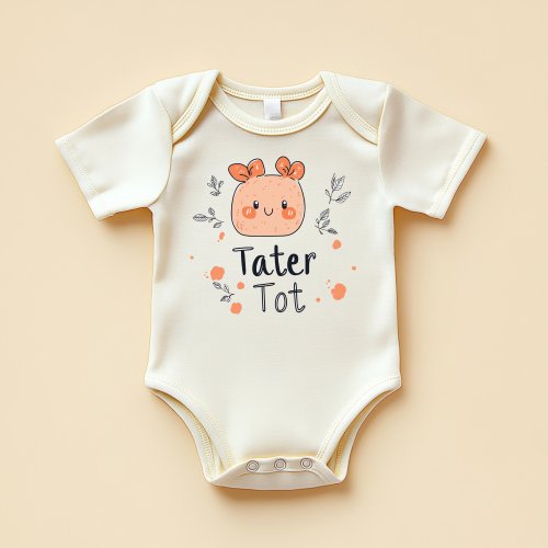 Tater Tot Onesie®, Personalized Tater Tot Chibi Kawaii Newborn Bodysuit, Take-Me-Home Outfit Shirt, Baby Shower Gift