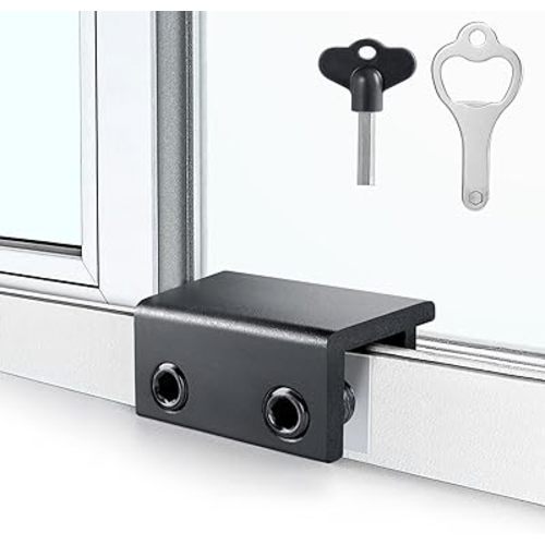 Window Locks (4 Sets), Window Locks for Up and Down Windows, Sliding Window Locks, Window Locks for Horizontal Sliding Windows, Child Proof Window Locks Security, Adjustable Window Stoppers (Black)