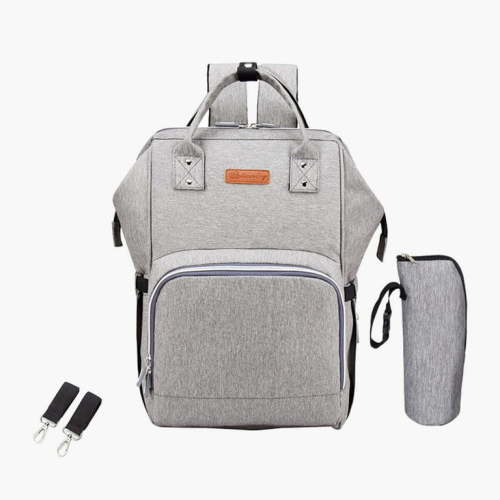 MomMed Mummy Diaper Bag Backpack – Large Capacity Baby Bag with USB Charging Port, Insulated Pockets & Changing Pad, Waterproof Travel Backpack for Moms & Dads,Gray