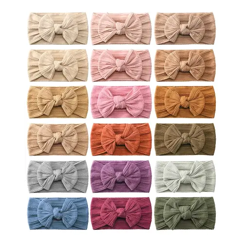 jollybows 18pcs Baby Nylon Headbands Hair Bow Elastics Hairbands Hair Accessories for Baby Girls Newborn Infant Toddlers Kid
