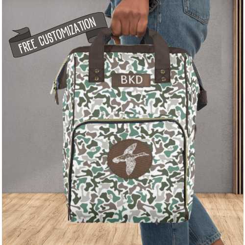 Personalized Camouflage Diaper Bag Backpack Camo Baby Bag for Men Monogram Diaper Backpack for Fathers Baby Shower Gift for New Dad Baby Boy