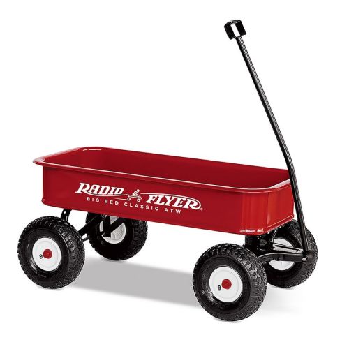 Radio Flyer 18Z 10 Inch Durable Steel Wheels Original Timeless Classic Design Kids Red Wagon with Extra Long Foldable Handle