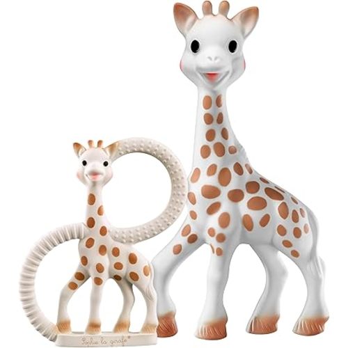 Sophie la girafe | Gift Set Includes Gift Bag, Card, Sophie la girafe & Teething Ring | Made from Natural Rubber | Designed for Teething Babies