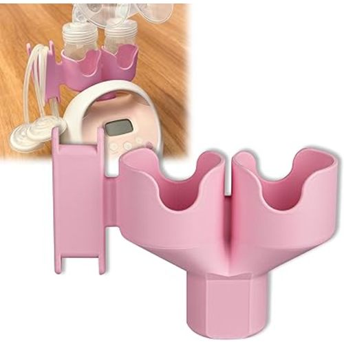 Bottle Holder for Spectra S1 & S2, Dual Organizer with Hose Management Compatible with Spectra New/Old Bottle, Space-Saving & Easy Installation (Pink, New Breast Pump)