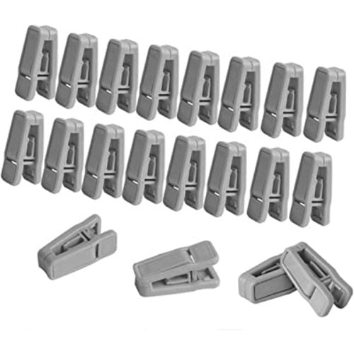 20 Pack Plastic Finger Clips for Hangers,Slim-line Finger Clips Plastic Hanger Clip for Velvet (Gray)