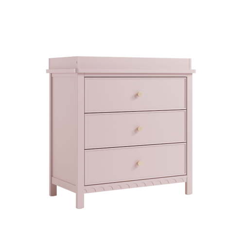 Graco Sasha 3 Drawer Dresser with Infant Changing Topper, Blush