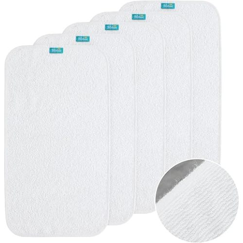 Biloban Changing Pad Liners Waterproof(5 Pack) 28"x15", Portable Changing Pads Washable Reusable, Soft Large Double Layers, 100% Cotton Terry Surface, White