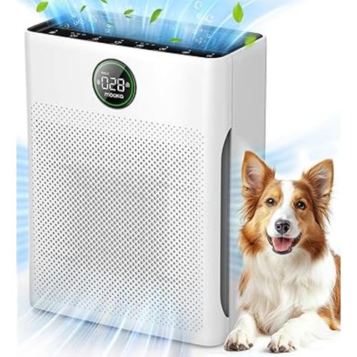 Air Purifiers for Home Large Room up to 2200sq.ft, MOOKA Air purifier for Home Pets with Washable Filter, PM 2.5 Display Air Quality Sensor Air Cleaner for Bedroom, Dorm room, Pets, Office, PR1