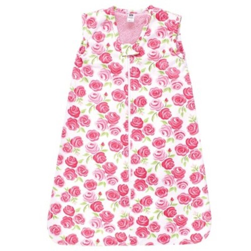 Hudson Baby Girls Plush Faux Fur Sleeping Bag, Wearable Blanket, Pink Roses, 18-24 Months