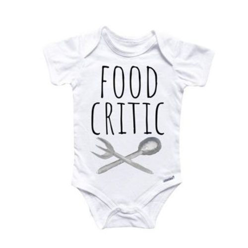 Food Critic Foodie Onesie® Baby Boy Girl Clothes Infant Bodysuit Funny Cute Newborn GS1 White 6-9M Onesie®