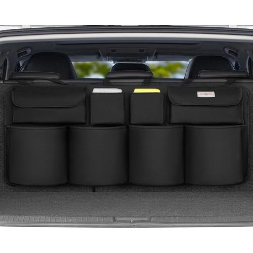 SURDOCA Car Trunk Organizer, LARGE CAPACITY Car Organizers and Storage with 8 Pockets, Upgraded Trunk Storage for Car, SUV, Truck, MPV