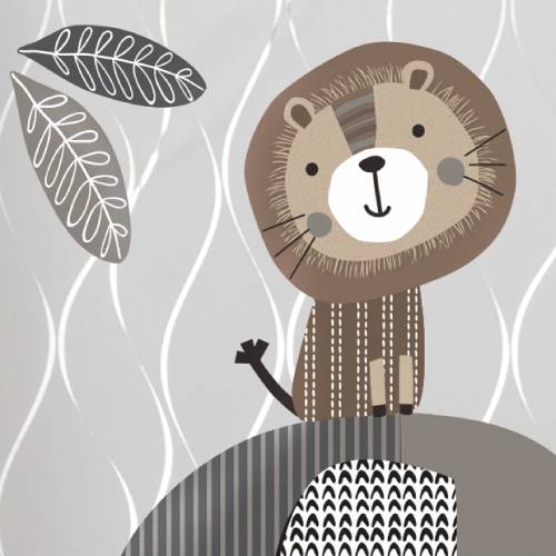 Lambs & Ivy Urban Jungle Animals Gray/Brown/White Nursery 4-Piece Baby Crib Bedding Set