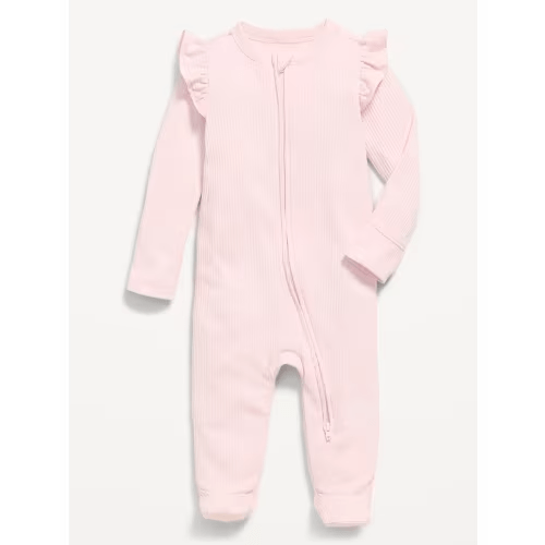 Ribbed 2-Way-Zip Sleep & Play Footed One-Piece for Baby