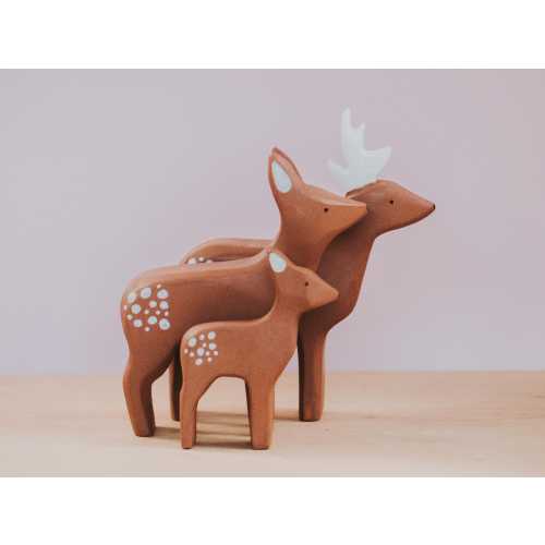Wooden deer family, Wooden Stag Doe Fawn, Handmade Deer, Montessori toy, Wild animal, Waldorf Deer Toy, Woodland Animal Toys, Christmas Gift