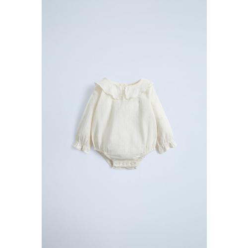 EMBROIDERED BODYSUIT - Ecru | ZARA United States