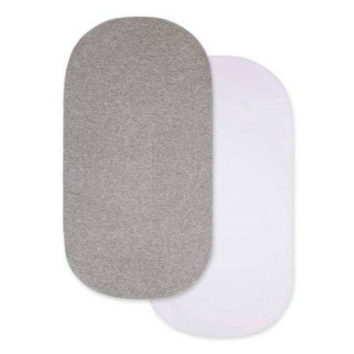 Burt's Bees Baby® Organic Solid Bassinet Sheet - White Gray - 2pk
