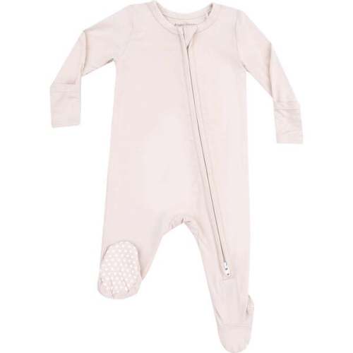 2 Way Zipper Footie, Solid Sandshell